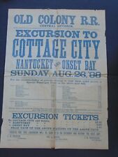 3 ANTIQUE OLD COLONY RR POSTERS - MARTHA'S VINEYARD - COTTAGE CITY - NANTUCKET