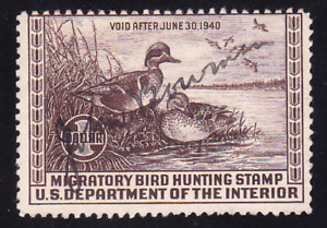 US Scott RW6 old $1 Migratory Bird "Duck" Hunting stamp U/F-VF CV $50