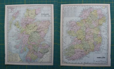 Lote Mapa Atlas Mundial Cram's Vintage Irlanda Vintage Original 1897 Foto 1 de 4