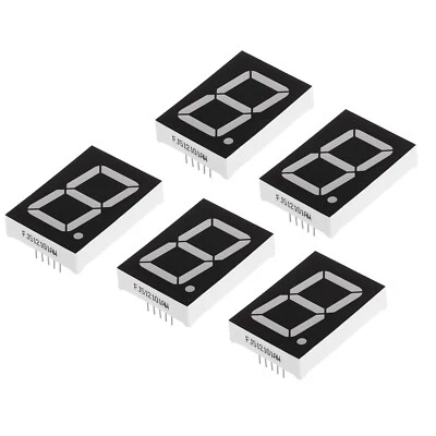 5Pcs Common Cathode 7 Segment 10 Pin 1 Digit 6V LED Display Digital Tube White - Image 1 of 4