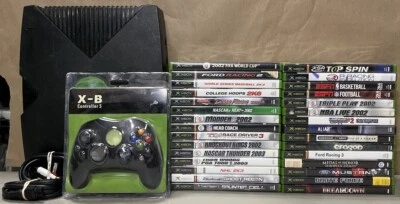 Original Xbox Console Bundle Microsoft W/ 30 Games Controller Cable Tested Works - Image 1 of 4