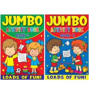 2 x A4 JUMBO CHILDREN'S ACTIVITY COLOURING BOOKS Book Fun Learning 150 Pages - Picture 1 of 12