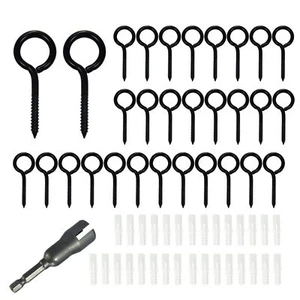 30 Pieces Stainless Steel Ceiling Hooks Screw Eye Bolt, Eye Screws for Hangin... - Picture 1 of 8