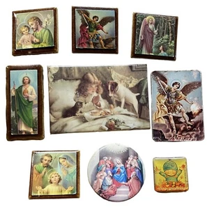Vintage Refrigerator Religious Themed Magnets Lot Guardian Angel Christianity - Picture 1 of 21