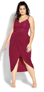 Evans City Chic - Rosebud Chiffon & Lace Midi Dress Size XXL/24 - BNWT - RRP £89 - Picture 1 of 22