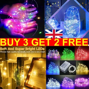 20/30/50 LED Battery Micro Rice Wire Copper Fairy String Lights Party Warm White - Picture 1 of 25