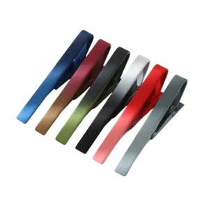 6 PEZZI Fermacravatta Uomo Solida Cravatta Metallo Colore Sfumato Cravatta Pin Chiusura con Scatola - Foto 1 di 13