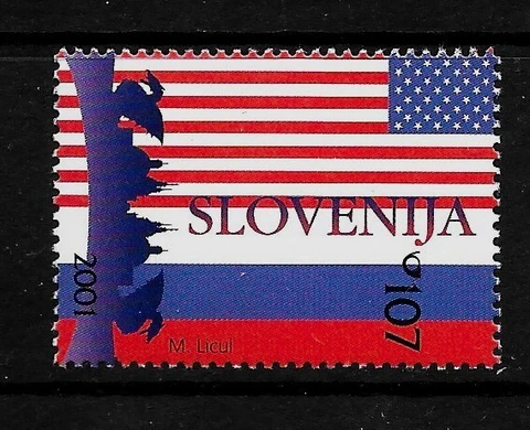 SLOVENIA Sc 463 NH ISSUE of 2001 - PRESIDENTS OF USA & RUSSIA Cover