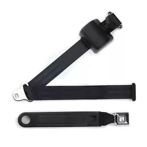 Black Pushbutton Shoulder Safety Belt - Bucket Seat RetroBelt Seatbelt Classic - Picture 1 of 3