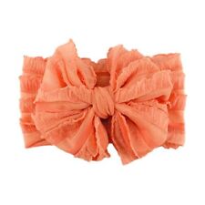 Chiffon Flower Hairband - Oversize Lace Bow Wide Soft Baby Girl Headwrap Turban