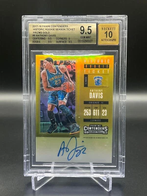 2017-18 Panini Contenders Anthony Davis Rookie Season Ticket Gold /10 BGS 9.5 - Image 1 of 2
