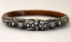 Antique Chinese Sterling Silver and Bamboo Double Dragon Bracelet/Bangle