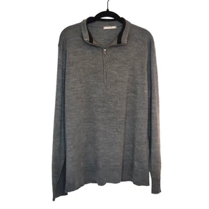 SmartWool Mens Kiva Ridge Half Zip Sweater Size XL Gray Merino Wool Blend *READ* - Picture 1 of 13