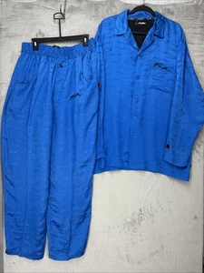 Fubu  Collection  Lounge Pajama Set XL  SILK  blue signature comfort - Picture 1 of 24