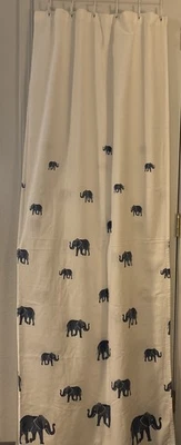 Envogue Cortina de Ducha Azul Y Blanco Elefante Diseño Boho 72 x 72 100% Algodón Foto 1 de 4