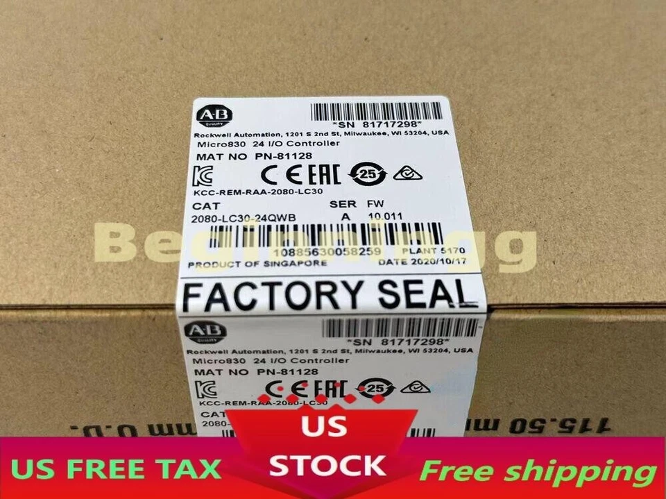 2080-LC30-24QWB SER A Factory Sealed AB Micro830 24 I/O Controller 2080LC3024QWB - Image 1 of 1