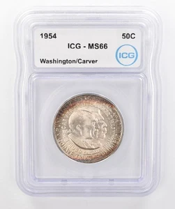 1954 Washington Carver Commemorative Half Dollar MS66 ICG Beautiful Tone *0270 - Picture 1 of 3