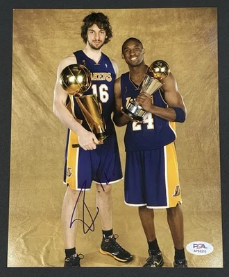Foto firmada por Pau Gasol de 8x10 Los Angeles Lakers NBA autografiada - certificado de autenticidad PSA Foto 1 de 2