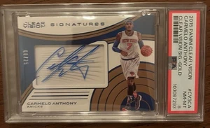 2015-16 Panini Clear Vision Carmelo Anthony Auto Gold /25 PSA 8 NM-MT Knicks - Bild 1 von 2