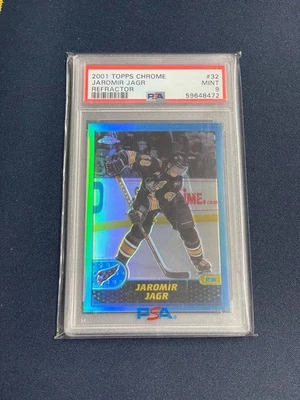 2001 Topps Chrome Jaromir Jagr Refractor #32 PSA 9 - Image 1 of 2