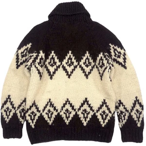 Kanata Cowichan Pullover handgestrickt XXL weiß braun Strickjacke Made in Canada - Bild 1 von 24