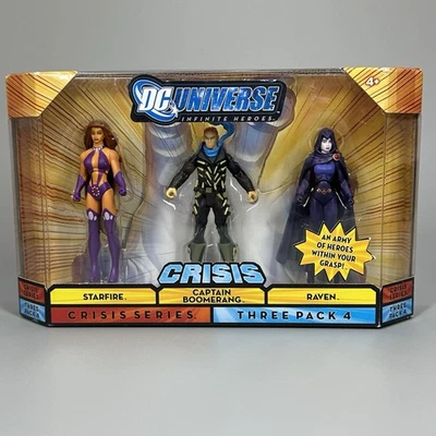 DC Universe Crisis Series Starfire, Raven & Captain Boomerang 4" Figures - 3-Pk - Image 1 of 4