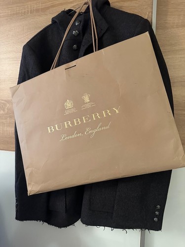 Felpa con cappuccio uomo Burberry Prorsum da uomo lana antracite nuova con etichette + borsa 44 xl eu 54