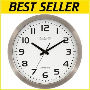 Contemporary 16-inch Analog Clock with Atomic Time and Multiple Time Zones - Picture 1 of 11