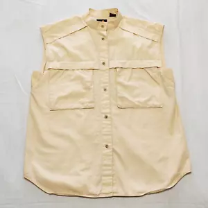 Chaleco De Colección Liz Claiborne Talla 8 Top Banda Cuello Crema Beige Tostado Safari Look-LEER - Imagen 1 de 11