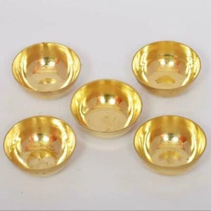 Pure Brass Metal Hand Made Round Shape Solid Bowl Set -5 - Bild 1 von 2