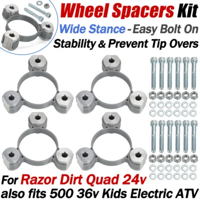 For Razor 24V Dirt Quad Bike Wheel Spacer Kit for Stability & Prevent Tip-overs - Image 1 of 4