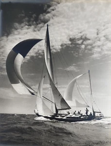 Vintage Original Black and White Photography Norman Fortier Racing Yacht Signed - Picture 1 of 9