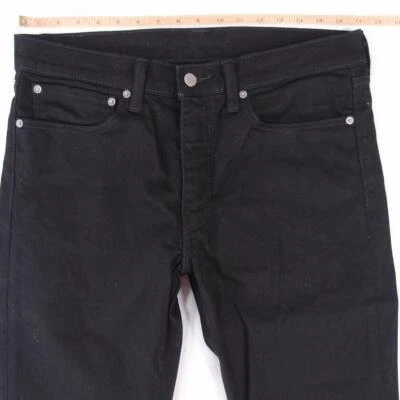 Hombres Levi's 04511 Ajustado Recto Elástico Negro Jeans W34 L30 - Imagen 1 de 4