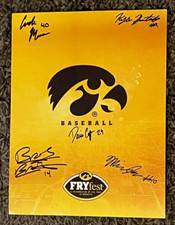 2023 University Iowa Hawkeyes Baseball Autographed Sheet Brody Brecht & 4 more