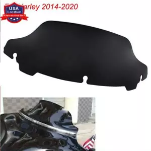 7" Black Wave Windshield Fit for Harley Street Glide Electra Glide 2014-2021 USA - Foto 1 di 12