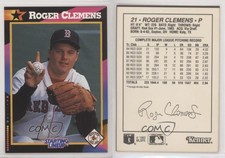 1992 Starting Lineup Cards Black Back Sheet Hand Cut Singles Roger Clemens