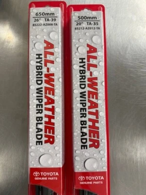 2019-2022 TOYOTA AVALON FRONT WIPER BLADES GENUINE TOYOTA REPLACEMENT BLADES NEW Foto 1 de 4
