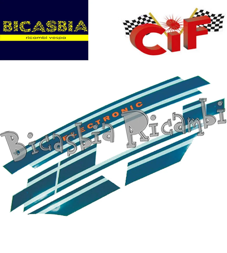 4203 - CIF - KIT ADESIVI SERIE FREGI COFANI E PARAFANGO ELECTRONIC VESPA 125 ET3