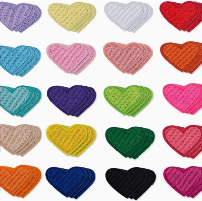 MARKENLOS DIY Herz Aufnäher Aufbügler Patch Applikation Flicken Kinder Bekleidung 2x2,6 cm