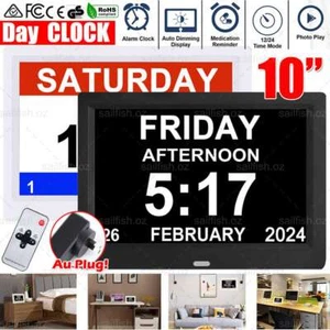 10" Digital Day Calendar Clock Hour for Memory Loss Elderly Seniors Dementia AU - Picture 1 of 14