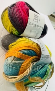 Good Shine Yarn Lot of 2 Variegated Single Ply Thick N Thin New - Picture 1 of 6