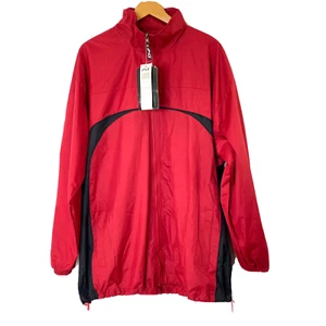 Pear Connection Inc Kenpo Mens size XXL Windbreaker Hidden Hood Smart Jacket Red - Picture 1 of 12