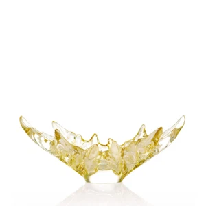 Lalique Crystal Champs-Elysees Bowl Gold Luster Leaf - Picture 1 of 1