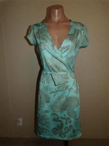 Athleta Womens Wrap Dress XS Feather Asian French Floral Print Blue size X-Small - Picture 1 of 10