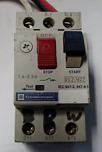 TELEMECANIQUE Fanuc MOTOR OVERLOAD RELAY 1.6-2.5 AMP MOD GV2-M07 / H3 - Picture 1 of 7