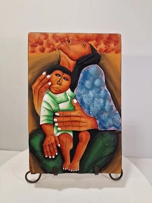 Obra de arte estilo 3D Eduardo Kingman "Madre" sobre arcilla, autor desconocido, B3t Foto 1 de 4