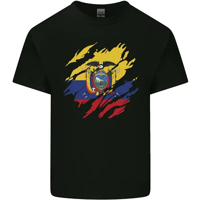 Camiseta Torn Ecuador Bandera Día Ecuatoriano Fútbol Niños Niños Niñas Foto 1 de 4