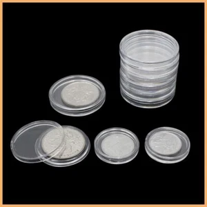 10pcs/lot Transparent Plastic Coin Holder Coin Collecting Box Case for storage - Picture 1 of 36