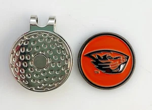 GOLF Silver HATCLIP & ballmarker OREGON STATE BEAVERS NCAA Silver NEW - Picture 1 of 2