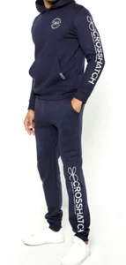 New Mens Crosshatch Metamorph Tracksuit Hoody & Track Pants Joggers Navy Size XL - Picture 1 of 2